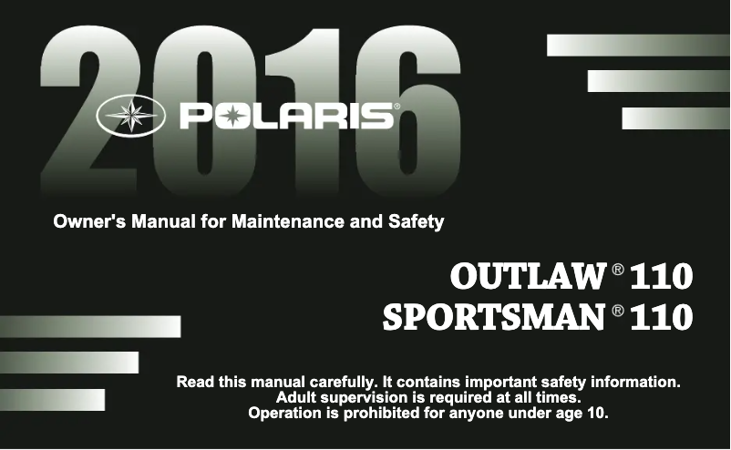 Página 1 del manual Manual de usuario Polaris Outlaw 110 (2016)