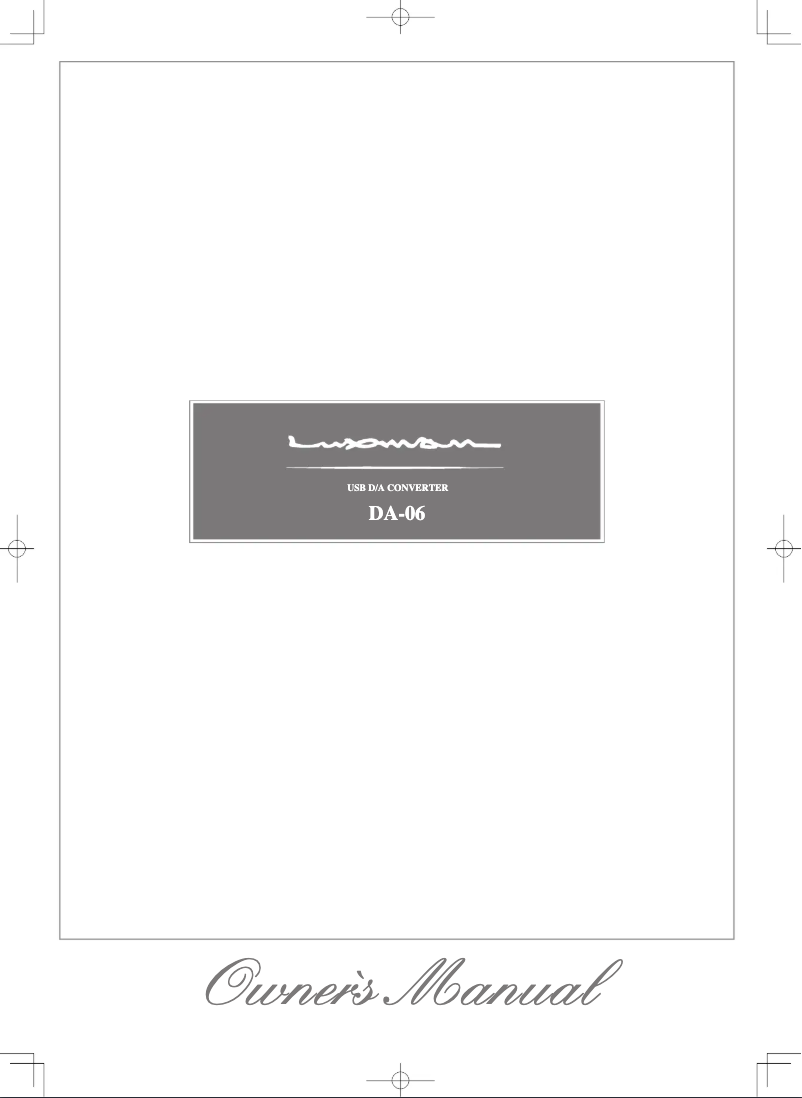 Page n°1 - Manuel utilisateur Luxman DA-06