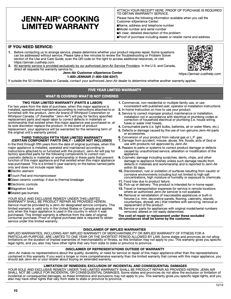 Image de la première page du manuel de l'appareil JGC2536EB