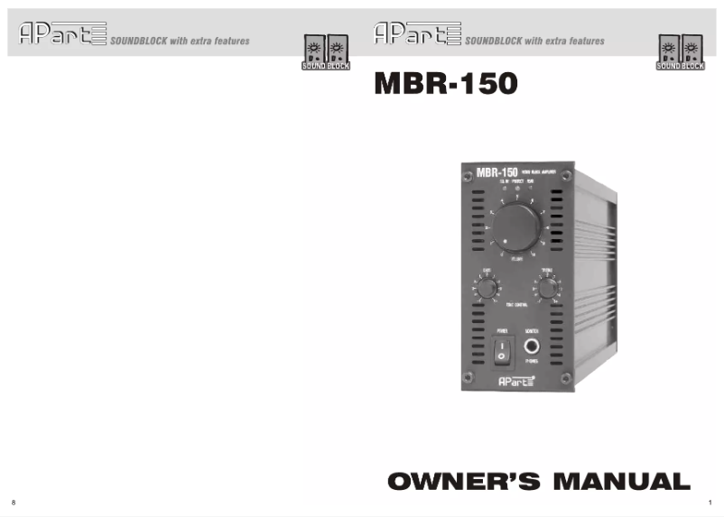 Image de la première page du manuel de l'appareil MBR150