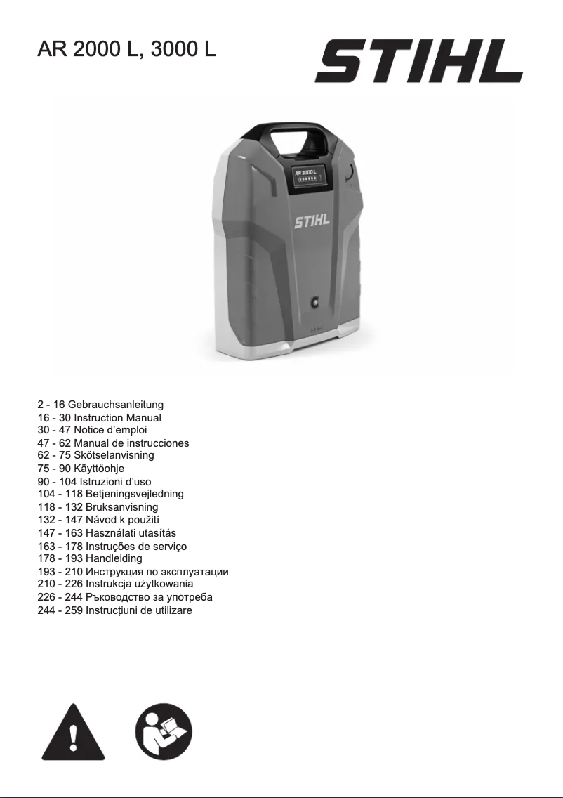 Image de la première page du manuel de l'appareil AR 2000 L