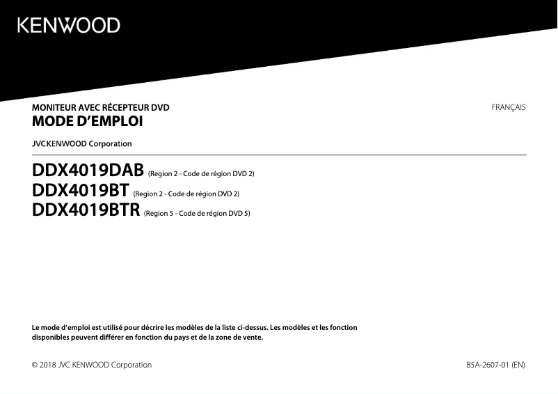 Página 1 del manual Manual de usuario Kenwood DDX4019BT