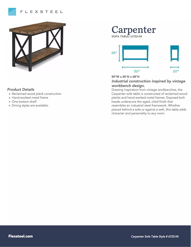 Page n°1 - Manuel utilisateur Flexsteel Carpenter 6722-04