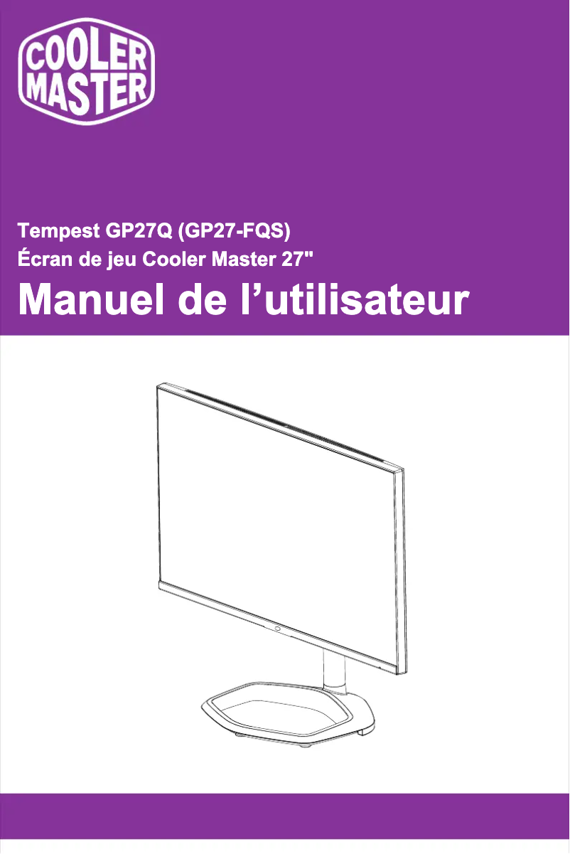 Page n°1 - Manuel utilisateur Cooler Master Tempest GP27Q
