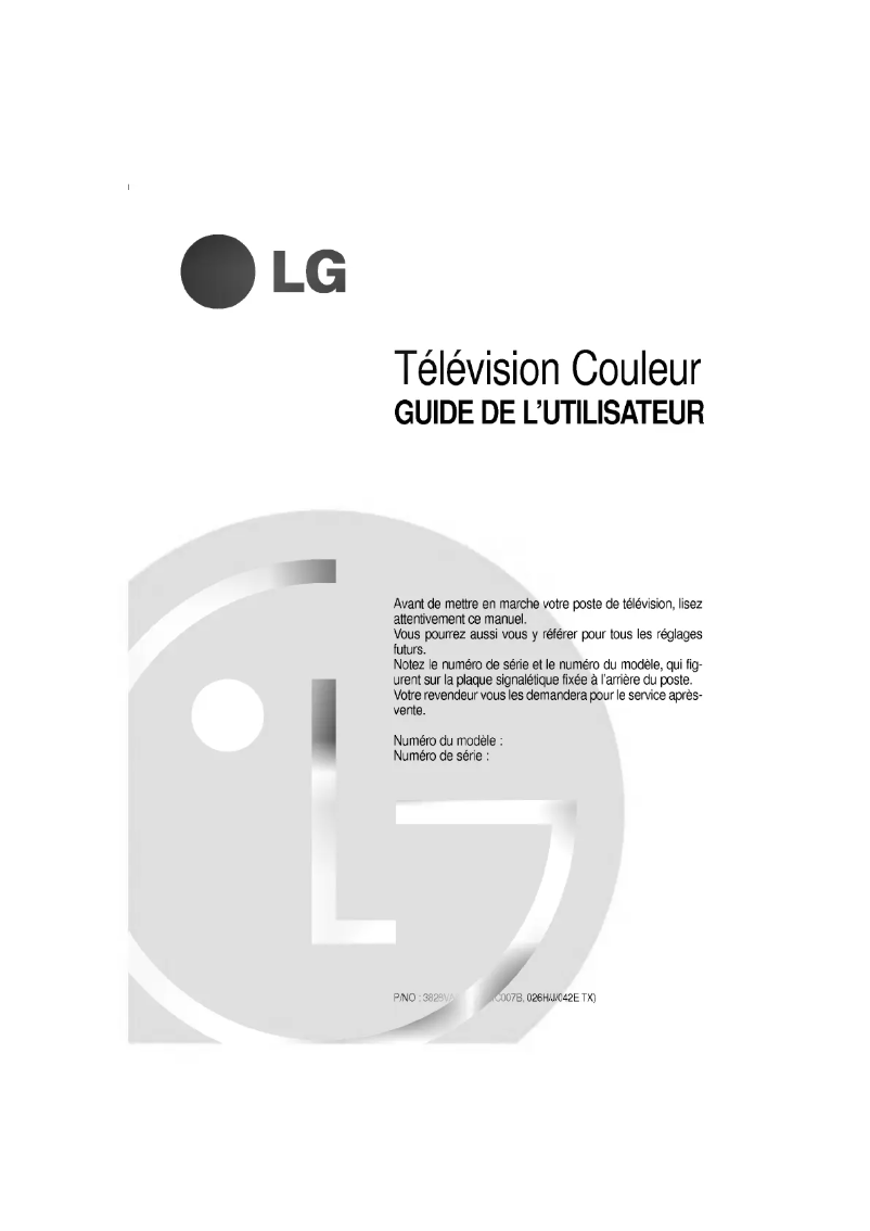 Page n°1 - Manuel utilisateur LG CT-21Q90ET