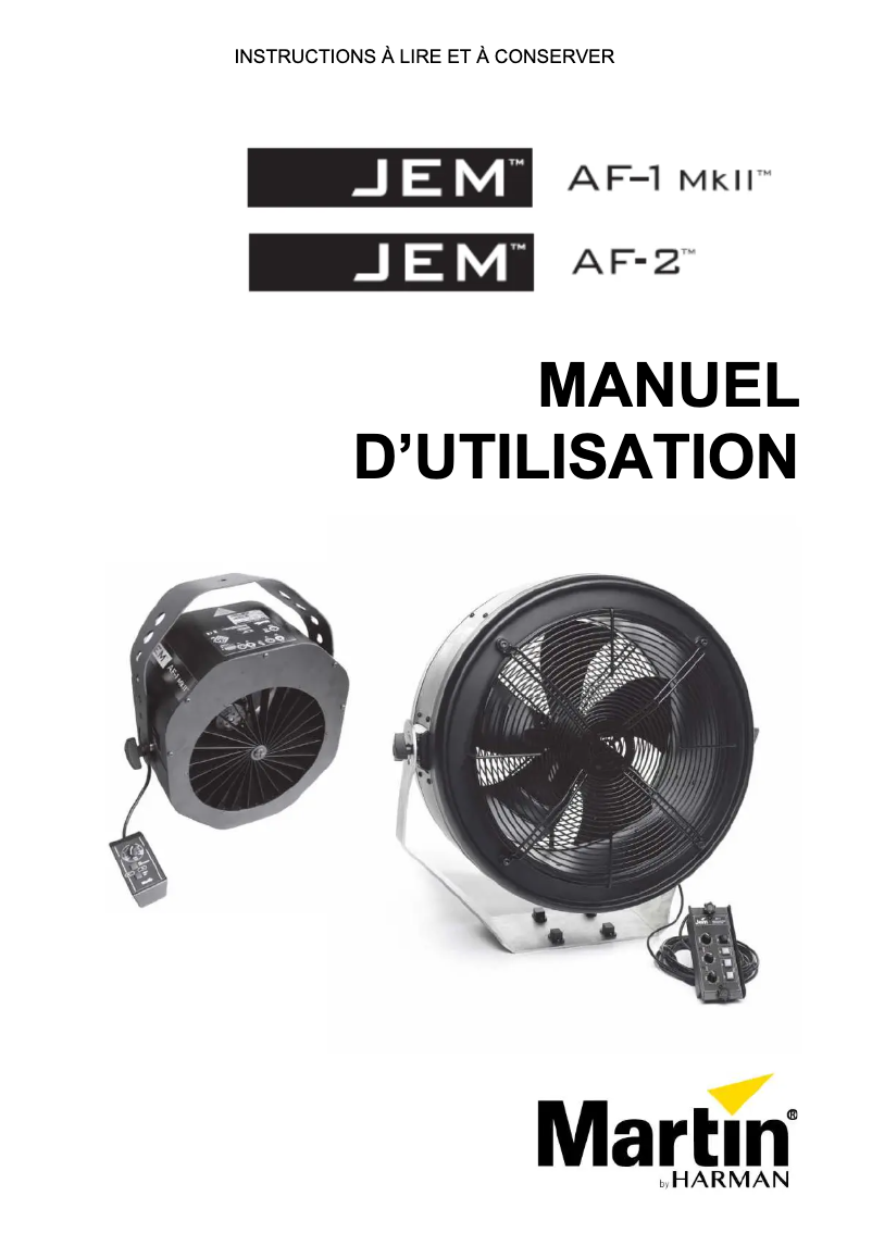 Image de la première page du manuel de l'appareil JEM AF-1 MkII