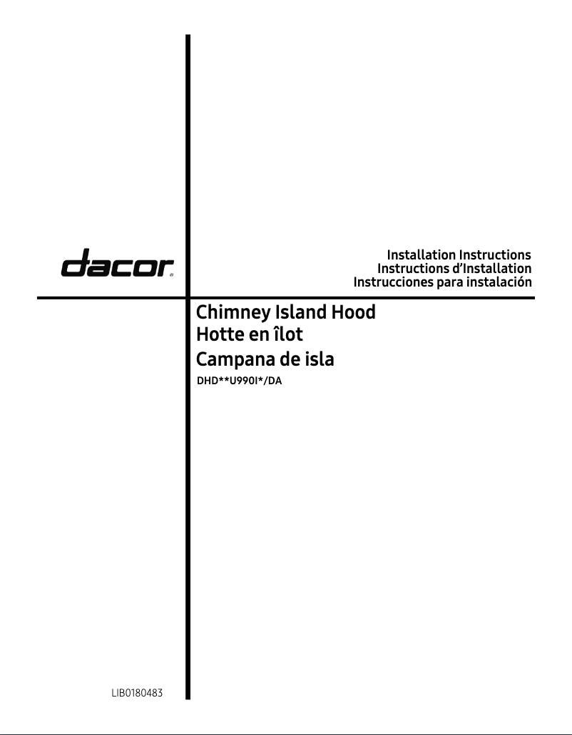 Page 1 de la notice Guide d'installation Dacor DHD42U990IM