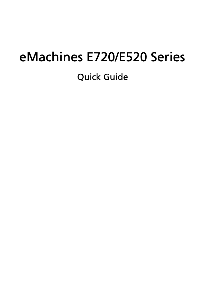 Page n°1 - Manuel utilisateur Acer eMachines E720-343G25Mi
