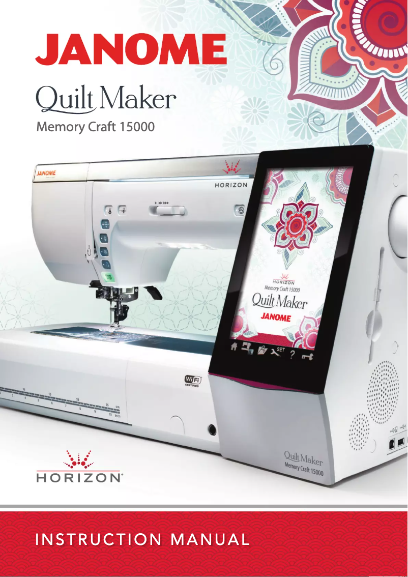 Page 1 de la notice Manuel utilisateur Janome Horizon Quilt Maker Memory Craft 15000