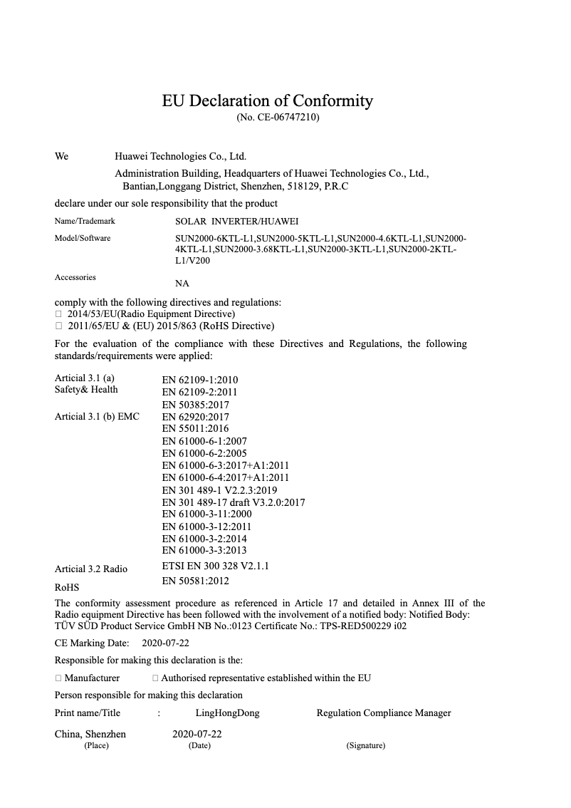 Page 1 de la notice Guide d'installation Huawei SUN2000L 3KTL-L1