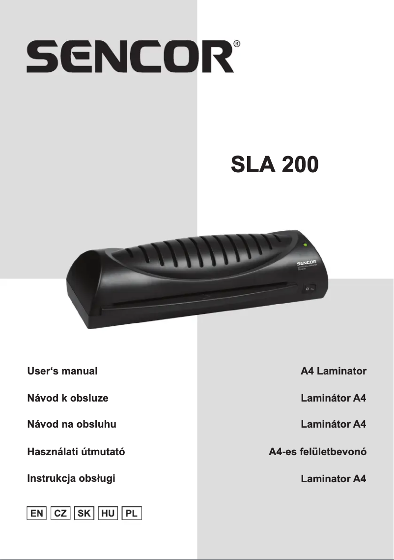 Image de la première page du manuel de l'appareil SLA 200
