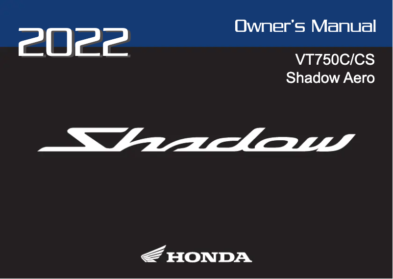 Página 1 del manual Manual de usuario Honda Shadow Aero VT750C (2022)
