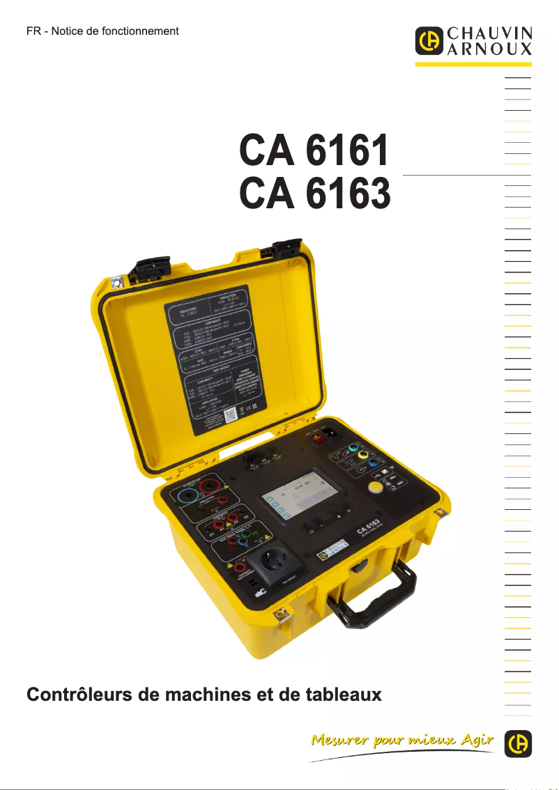Page 1 de la notice Manuel utilisateur Chauvin Arnoux CA 6163