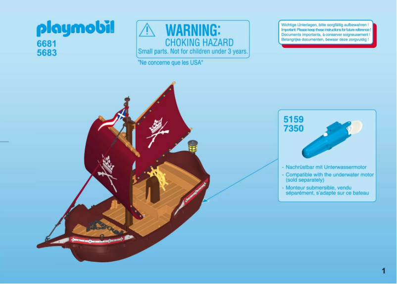 Page n°1 - Manuel utilisateur Playmobil Pirates Soldiers' Patrol Boat 6681