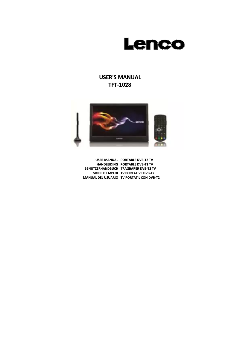Page 1 de la notice Manuel utilisateur Lenco TFT-1028