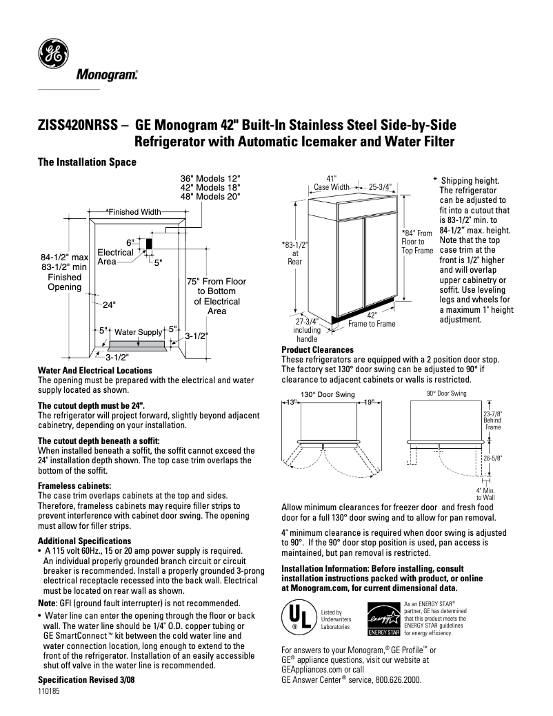 Imagen de la primera página del manual del dispositivo ZISS420NRSS