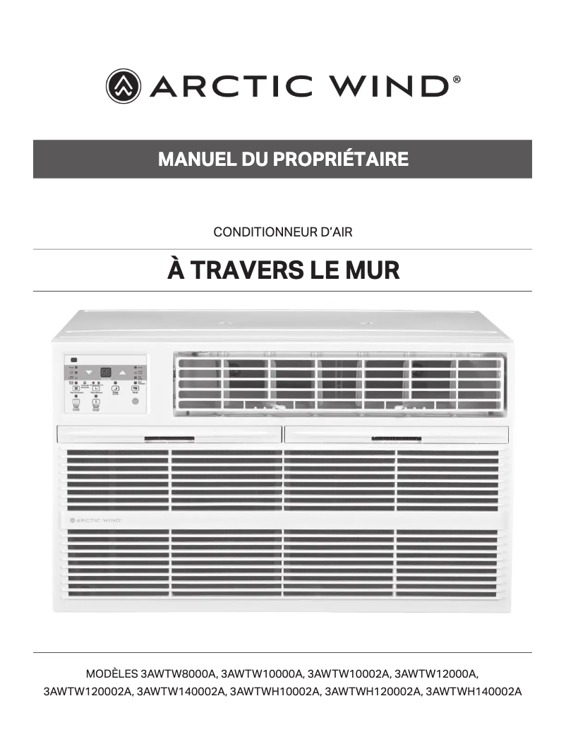 Image de la première page du manuel de l'appareil 3AWTW8000A