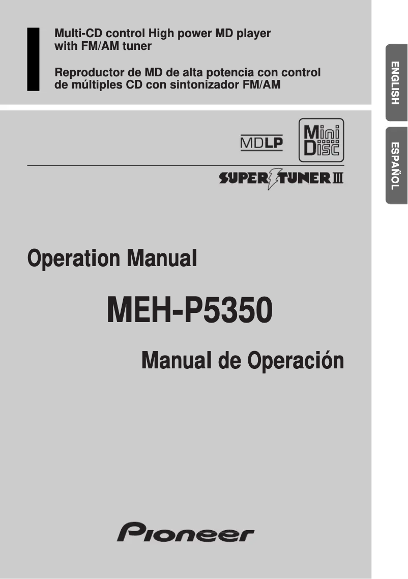 Page n°1 - Manuel utilisateur Pioneer MEH-P5350