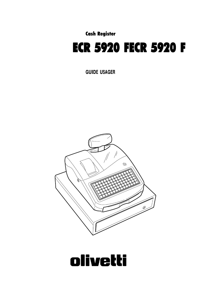 Page n°1 - Manuel utilisateur Olivetti ECR 5920 F