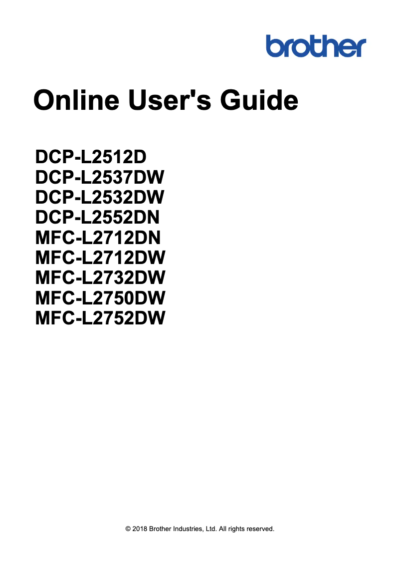 Image de la première page du manuel de l'appareil MFC-L2712DN