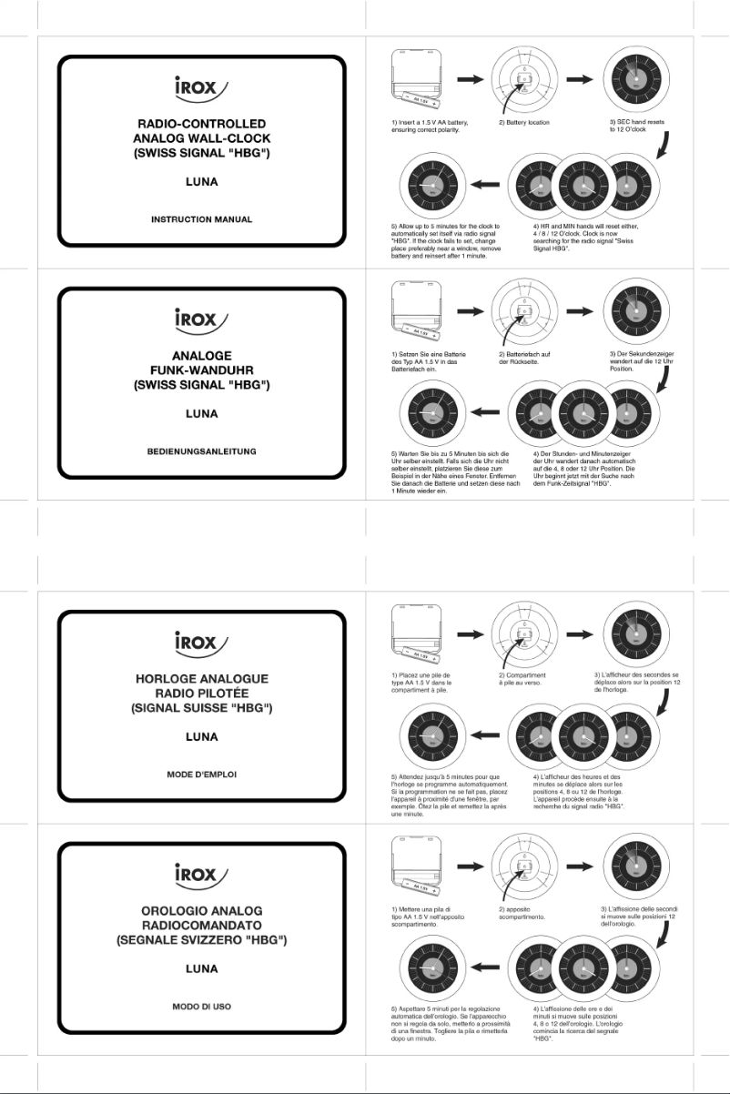 Page n°1 - Manuel utilisateur Irox Luna
