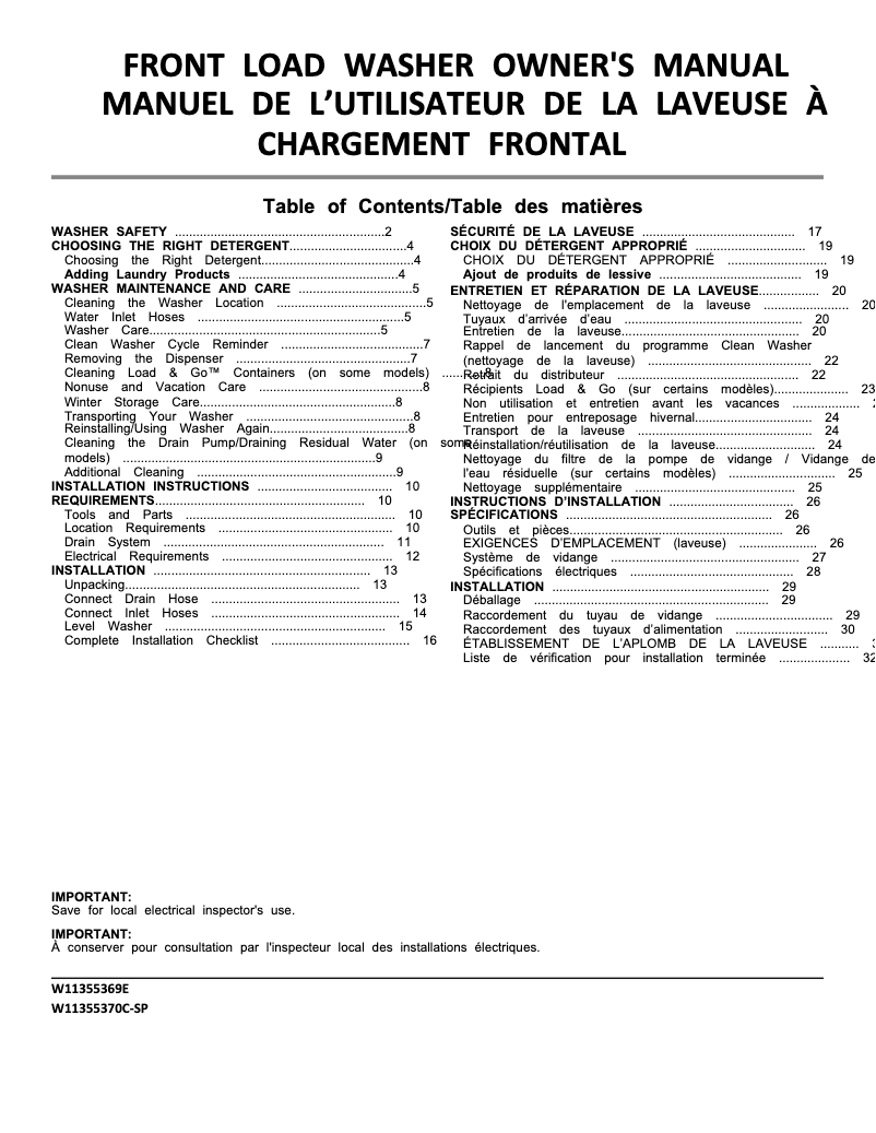 Page 1 de la notice Informations de garantie Maytag MHW6630MBK