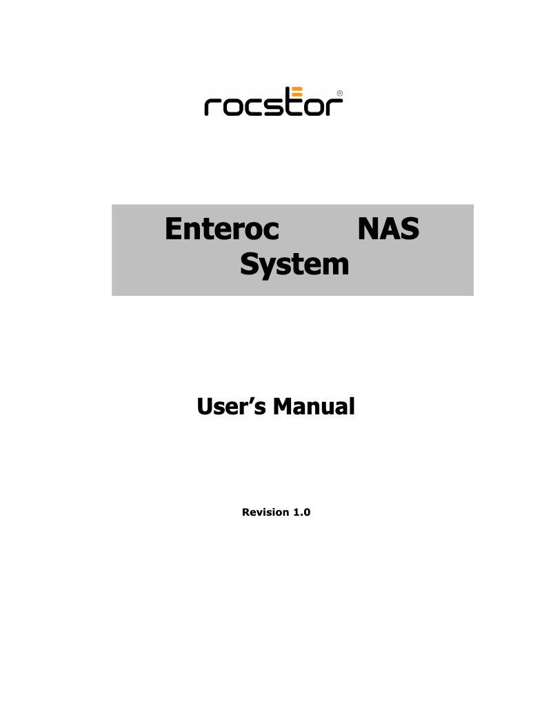 Page 1 de la notice Manuel utilisateur Rocstor Enteroc N56