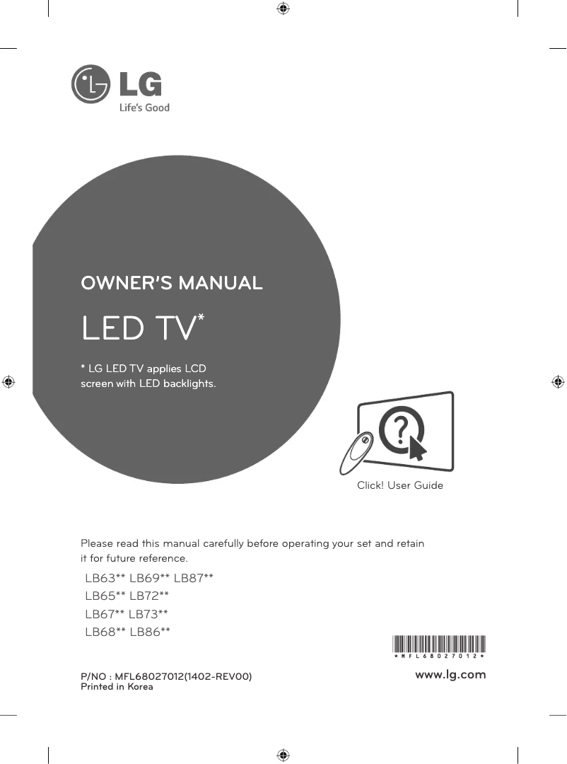 Página 1 del manual Manual de usuario LG 42LB671V.AVS