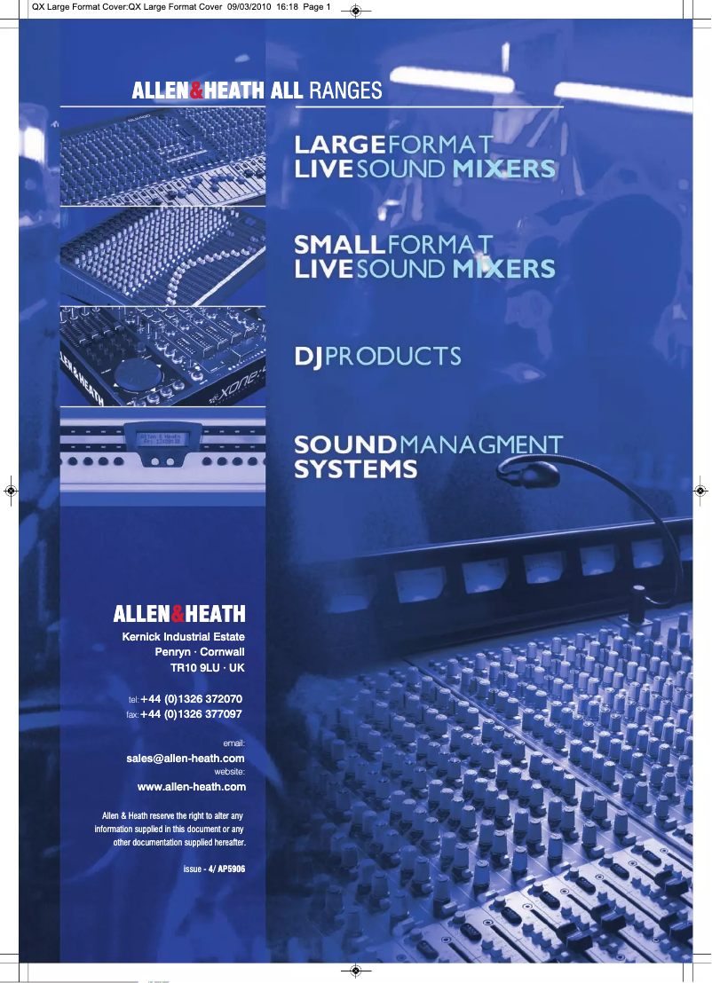 Page n°1 - Brochure Allen & Heath GL3800