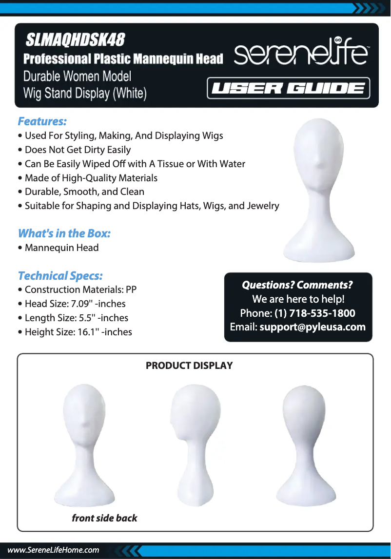 Page n°1 - Manuel utilisateur SereneLife SLMAQHDSK48