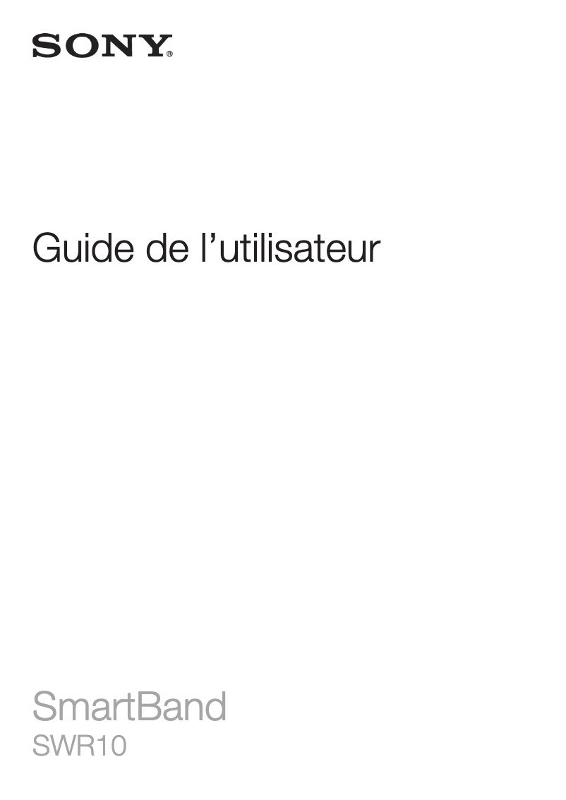 First page image of the manual for SmartBand SWR10