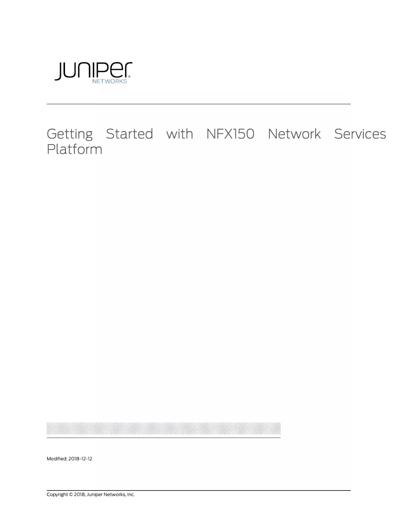 Page n°1 - Manuel utilisateur Juniper NFX150