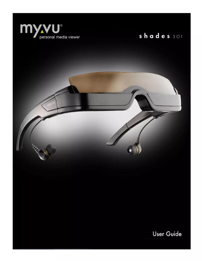 Page n°1 - Manuel utilisateur MYVU Shades 301