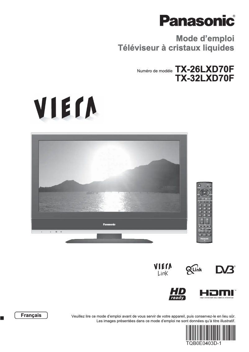 Page 1 de la notice Manuel utilisateur Panasonic Viera TX-32LXD70F
