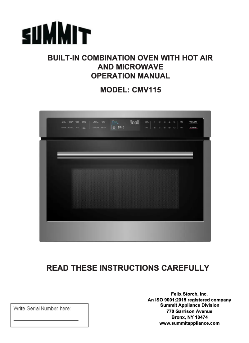 Página 1 del manual Manual de usuario Summit CMV115