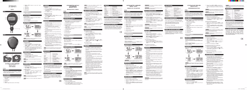 Image de la première page du manuel de l'appareil SL210