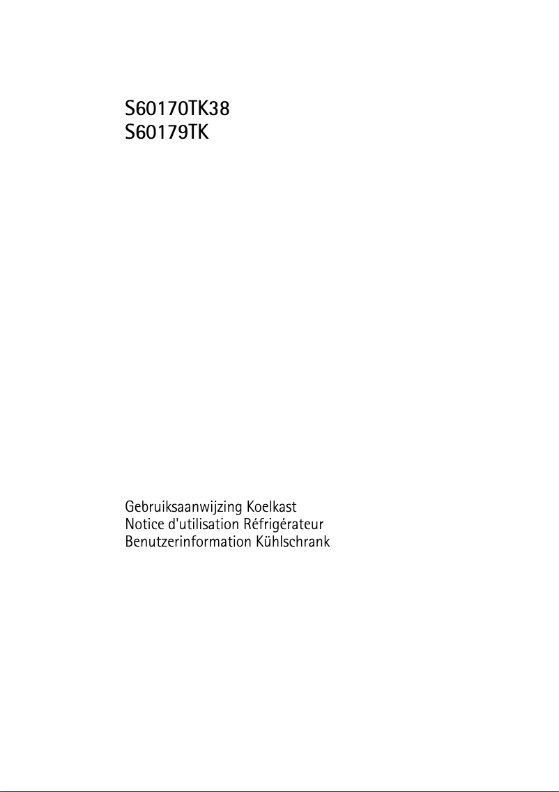 Page 1 de la notice Manuel utilisateur AEG-Electrolux 60170 TK38