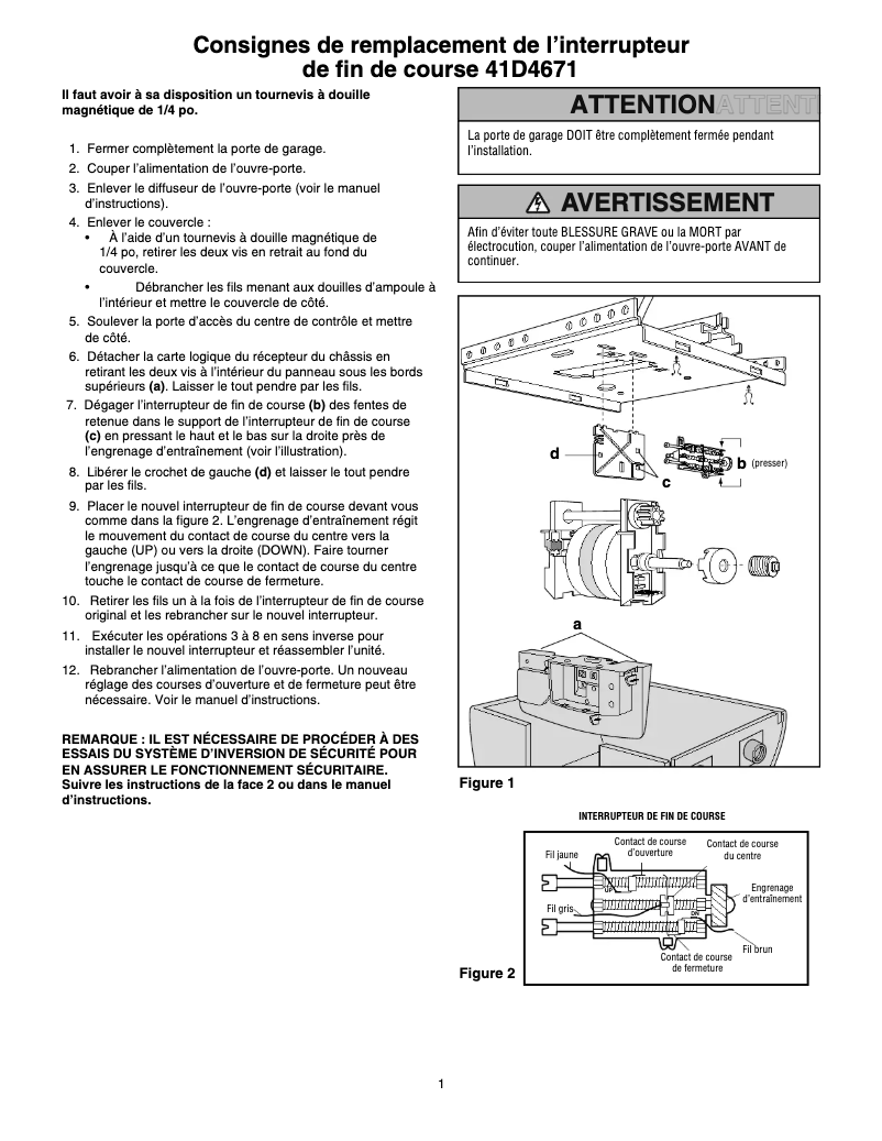 Page n°1 - Manuel utilisateur Chamberlain 041D4671