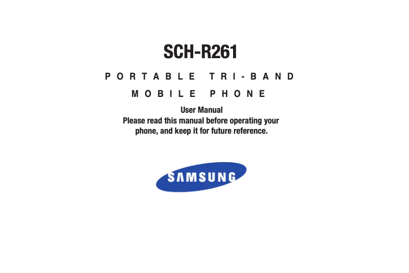 Page n°1 - Manuel utilisateur Samsung SCH-R261