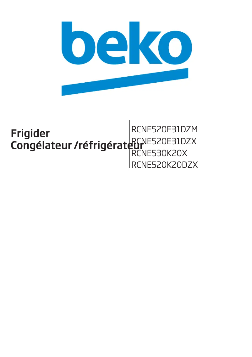 Page n°1 - Manuel utilisateur Beko RCNE520K20DZX