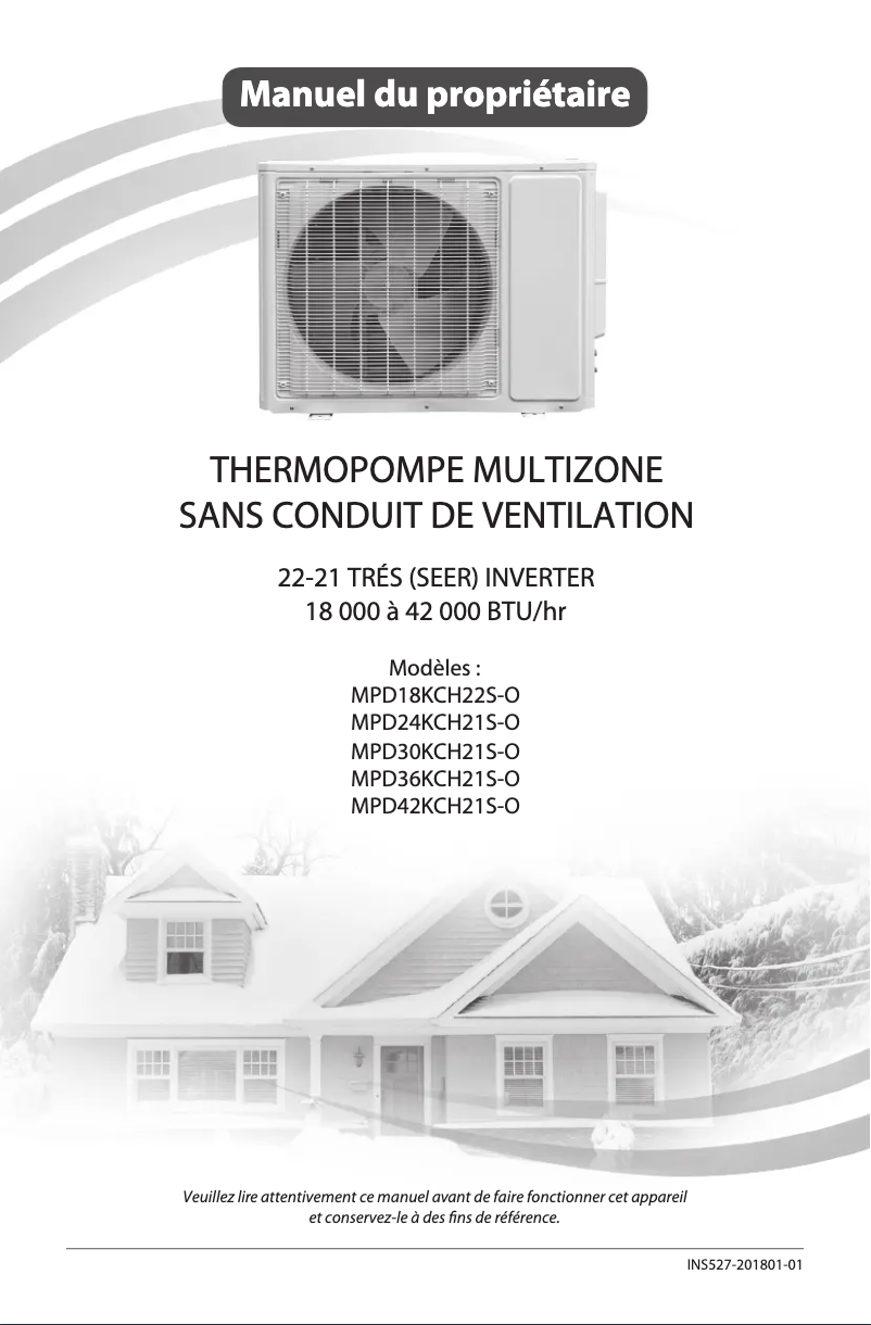 Page 1 de la notice Manuel utilisateur Ouellet MPD36KCH21S-O