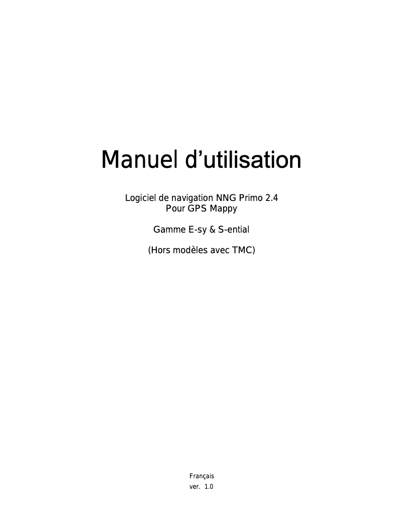 Page 1 de la notice Manuel utilisateur Mappy Ulti E531