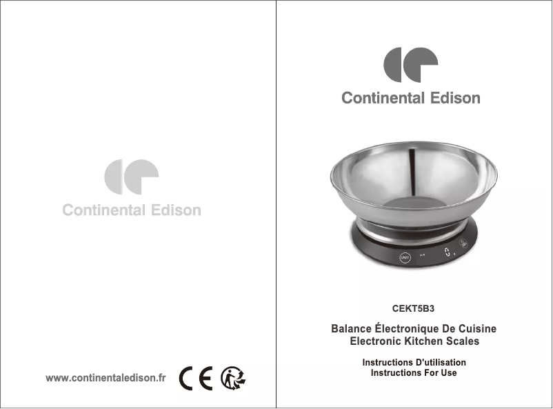 Page n°1 - Manuel utilisateur Continental Edison CEKT5B3
