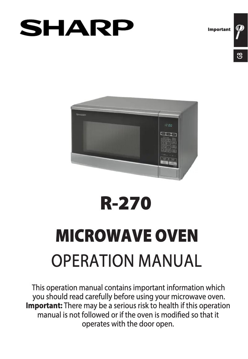 Page n°1 - Manuel utilisateur Sharp R-270