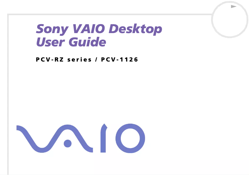 Imagen de la primera página del manual del dispositivo Vaio PCV-RZ321