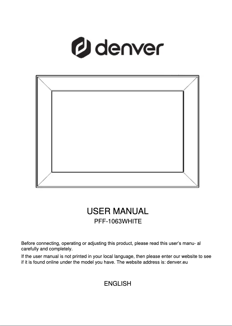 Image de la première page du manuel de l'appareil PFF-1063