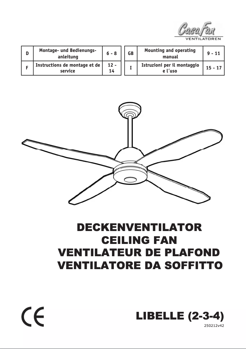 Page 1 de la notice Manuel utilisateur CasaFan Libelle