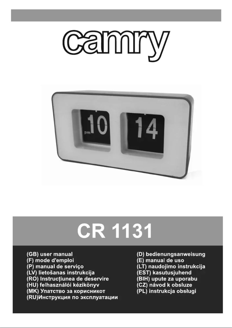 Page n°1 - Manuel utilisateur Camry CR 1131