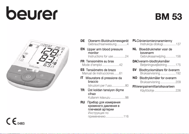 Page 1 de la notice Manuel utilisateur Beurer BM 53