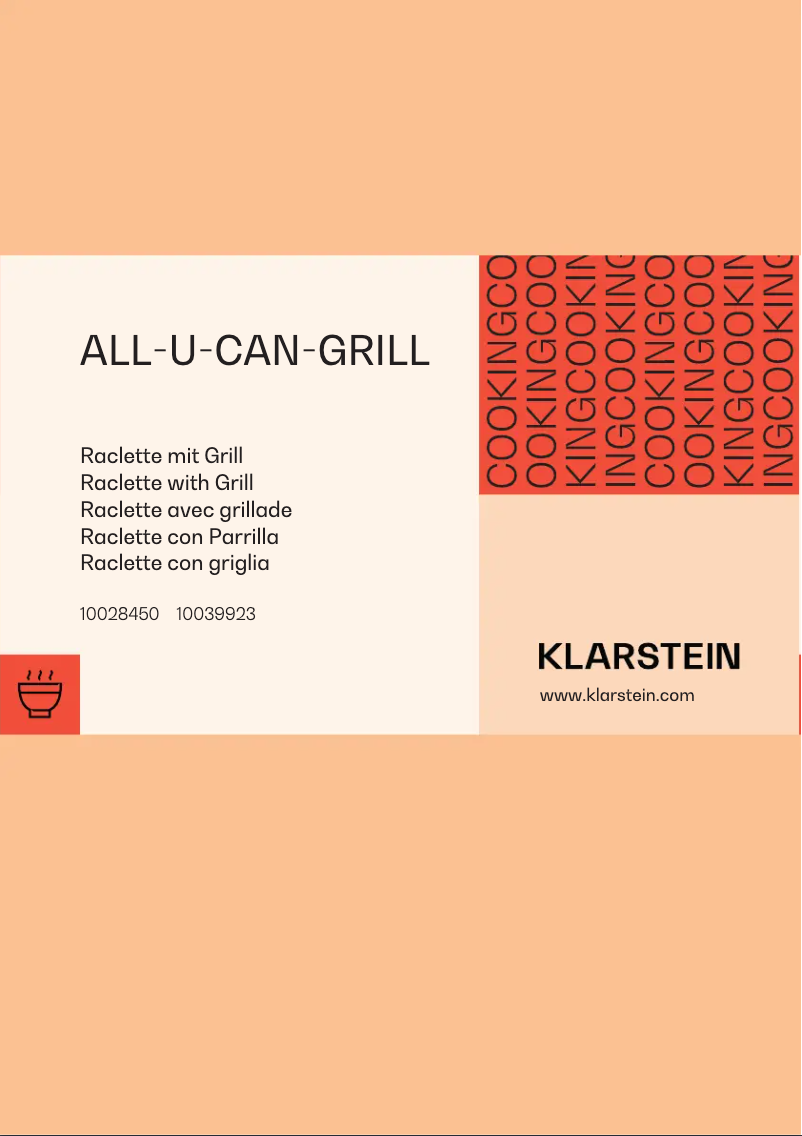 Page n°1 - Manuel utilisateur Klarstein All-U-Can Grill